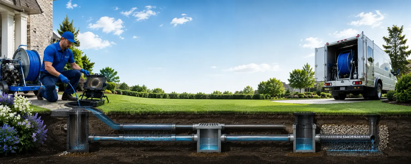 Outdoor drain cleaning information for High Hill, MO